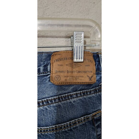 American Eagle Outfitters jeans Mens Blue Denim Jeans 32 x 32 Classic Fit FLAWS - Picture 10 of 11